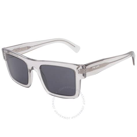 Prada Dark Grey Rectangular Men's Sunglasses PR 